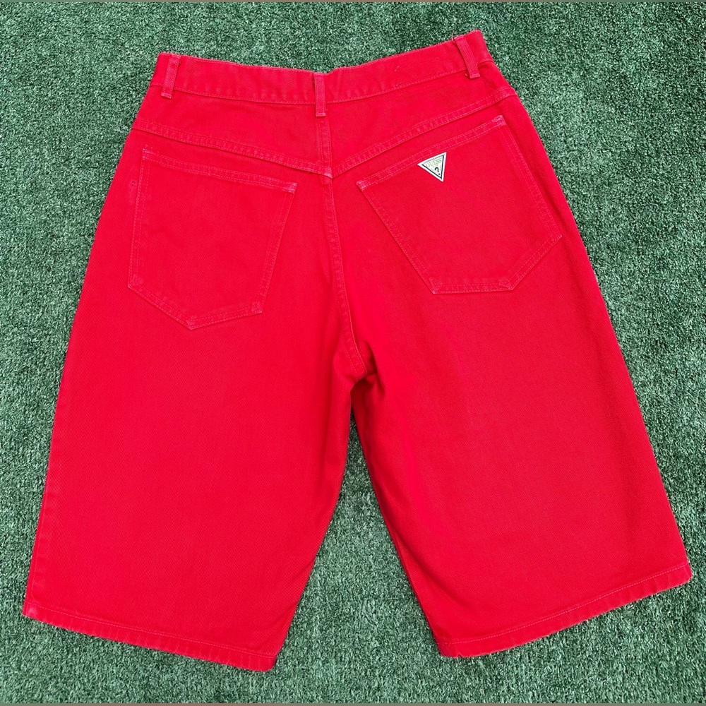 VTG 90s Guess Red Baggy Jean Shorts Jorts Men’s Size 30 USA Made